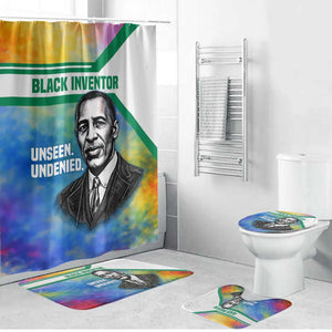 Garrett Morgan Bathroom Set with Real Impact Quote, Black Inventor Portrait and Vibrant Watercolor - African Pride