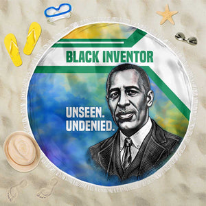 Garrett Morgan Beach Blanket with Real Impact Quote, Black Inventor Portrait and Vibrant Watercolor - African Pride