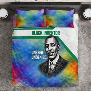 Garrett Morgan Bedding Set with Real Impact Quote, Black Inventor Portrait and Vibrant Watercolor - African Pride