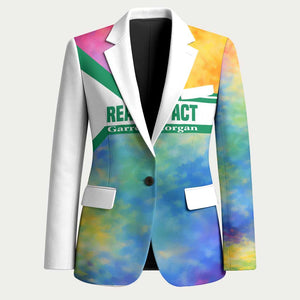 Garrett Morgan Blazer with Real Impact Quote, Black Inventor Portrait and Vibrant Watercolor - African Pride