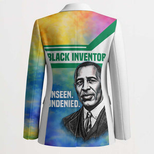 Garrett Morgan Blazer with Real Impact Quote, Black Inventor Portrait and Vibrant Watercolor - African Pride