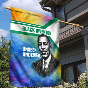 Garrett Morgan Garden Flag with Real Impact Quote, Black Inventor Portrait and Vibrant Watercolor - African Pride