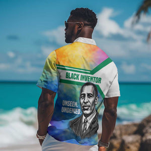 Garrett Morgan Hawaiian Shirt with Real Impact Quote, Black Inventor Portrait and Vibrant Watercolor - African Pride