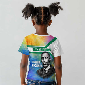 Garrett Morgan Kid T shirt with Real Impact Quote, Black Inventor Portrait and Vibrant Watercolor - African Pride