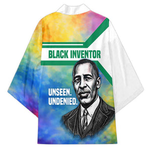 Garrett Morgan Kimono with Real Impact Quote, Black Inventor Portrait and Vibrant Watercolor - African Pride