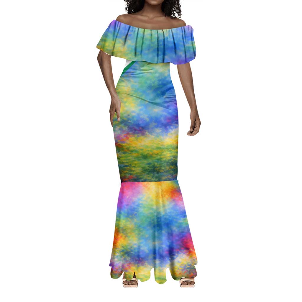 Garrett Morgan Mermaid Dress with Real Impact Quote, Black Inventor Portrait and Vibrant Watercolor - African Pride