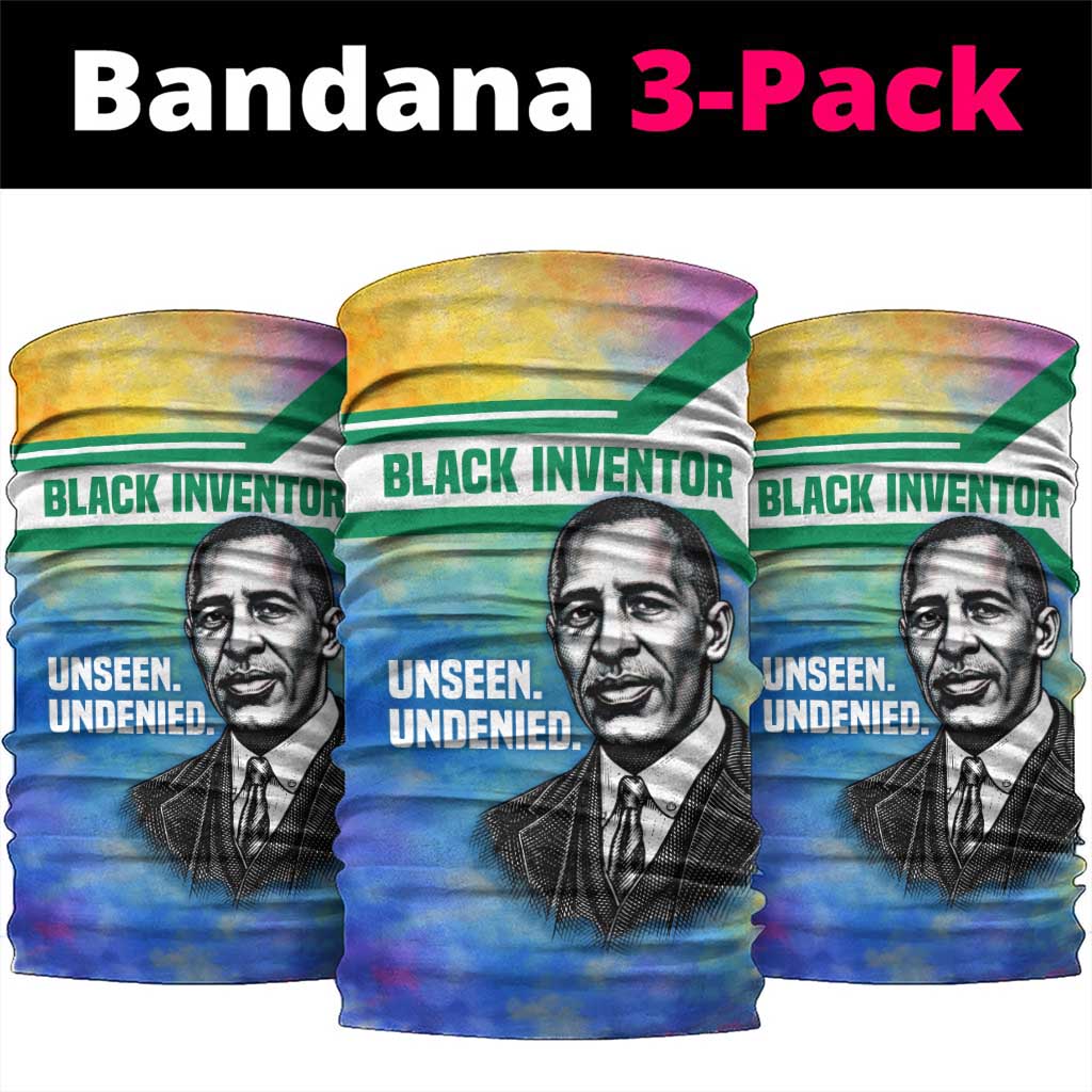 Garrett Morgan Neck Gaiter with Real Impact Quote, Black Inventor Portrait and Vibrant Watercolor - African Pride