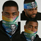 Garrett Morgan Neck Gaiter with Real Impact Quote, Black Inventor Portrait and Vibrant Watercolor - African Pride