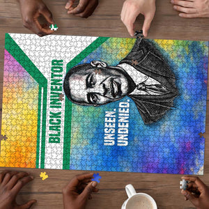 Garrett Morgan Puzzle with Real Impact Quote, Black Inventor Portrait and Vibrant Watercolor - African Pride