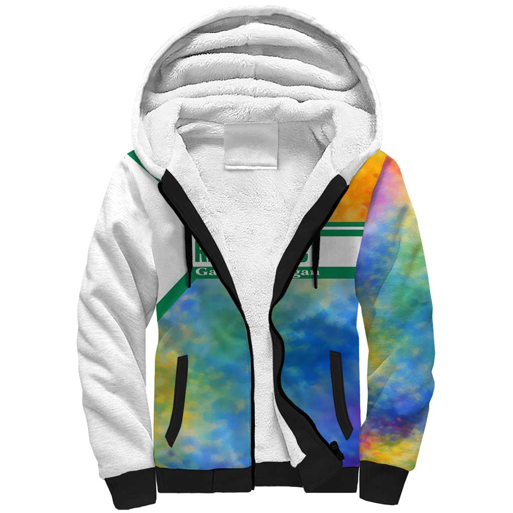 Garrett Morgan Sherpa Hoodie with Real Impact Quote, Black Inventor Portrait and Vibrant Watercolor - African Pride