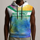 Garrett Morgan Sleeveless Hoodie with Real Impact Quote, Black Inventor Portrait and Vibrant Watercolor - African Pride
