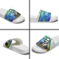 Garrett Morgan Slide Sandals with Real Impact Quote, Black Inventor Portrait and Vibrant Watercolor - African Pride