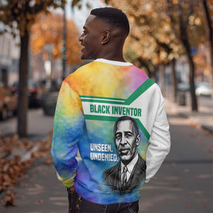 Garrett Morgan Sweatshirt with Real Impact Quote, Black Inventor Portrait and Vibrant Watercolor - African Pride