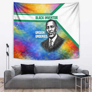Garrett Morgan Tapestry with Real Impact Quote, Black Inventor Portrait and Vibrant Watercolor - African Pride