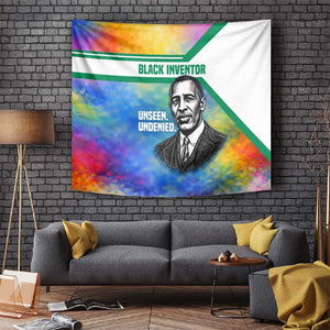 Garrett Morgan Tapestry with Real Impact Quote, Black Inventor Portrait and Vibrant Watercolor - African Pride