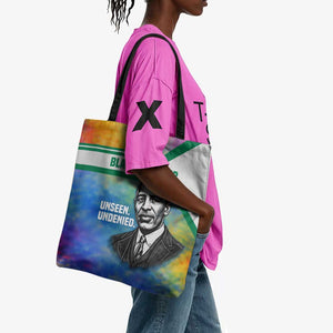 Garrett Morgan Tote Bag with Real Impact Quote, Black Inventor Portrait and Vibrant Watercolor - African Pride