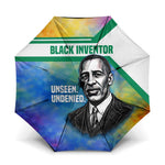 Garrett Morgan Umbrella with Real Impact Quote, Black Inventor Portrait and Vibrant Watercolor - African Pride