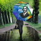 Garrett Morgan Umbrella with Real Impact Quote, Black Inventor Portrait and Vibrant Watercolor - African Pride