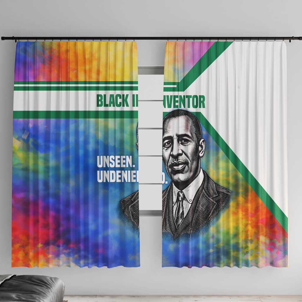 Garrett Morgan Window Curtain with Real Impact Quote, Black Inventor Portrait and Vibrant Watercolor - African Pride