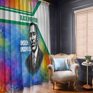 Garrett Morgan Window Curtain with Real Impact Quote, Black Inventor Portrait and Vibrant Watercolor - African Pride