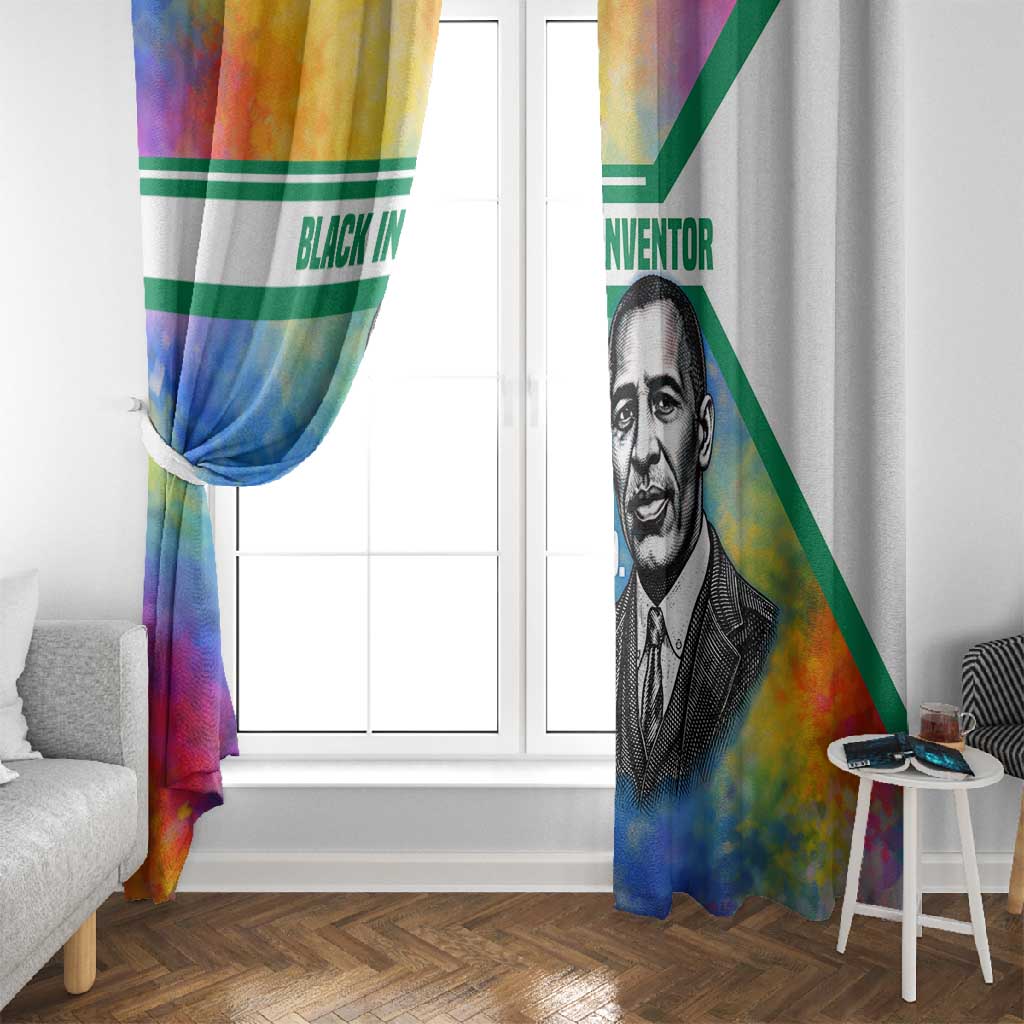 Garrett Morgan Window Curtain with Real Impact Quote, Black Inventor Portrait and Vibrant Watercolor - African Pride