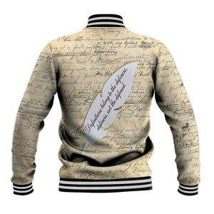 Toni Morrison Baseball Jacket Handwritten Manuscript Powerful Portrait with Feather Pen Quote - African Pride