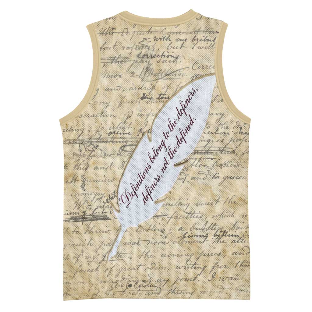 Toni Morrison Basketball Jersey Handwritten Manuscript Powerful Portrait with Feather Pen Quote - African Pride