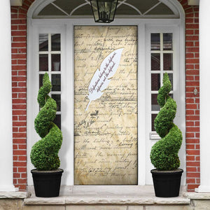 Toni Morrison Door Cover Handwritten Manuscript Powerful Portrait with Feather Pen Quote - African Pride