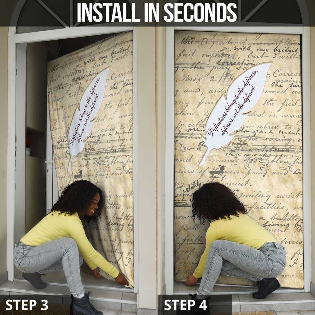 Toni Morrison Door Cover Handwritten Manuscript Powerful Portrait with Feather Pen Quote - African Pride