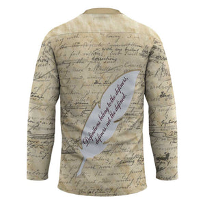 Toni Morrison Hockey Jersey Handwritten Manuscript Powerful Portrait with Feather Pen Quote - African Pride
