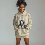 Toni Morrison Hoodie Dress Handwritten Manuscript Powerful Portrait with Feather Pen Quote - African Pride