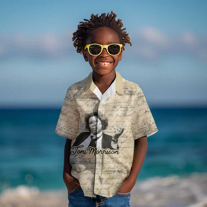 Toni Morrison Kid Hawaiian Shirt Handwritten Manuscript Powerful Portrait with Feather Pen Quote - African Pride