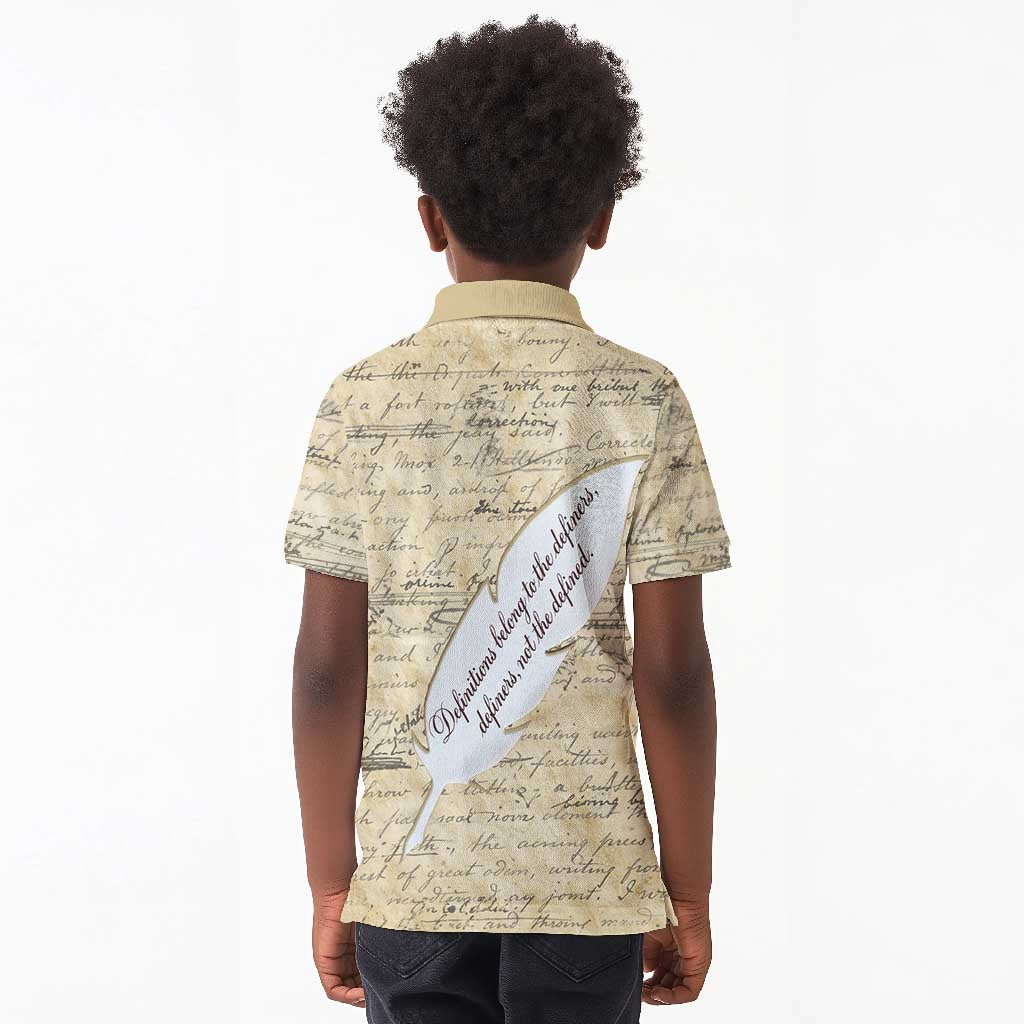 Toni Morrison Kid Polo Shirt Handwritten Manuscript Powerful Portrait with Feather Pen Quote - African Pride