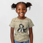 Toni Morrison Kid T shirt Handwritten Manuscript Powerful Portrait with Feather Pen Quote - African Pride