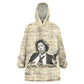 Toni Morrison Kid Wearable Blanket Hoodie Handwritten Manuscript Powerful Portrait with Feather Pen Quote - African Pride