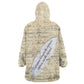 Toni Morrison Kid Wearable Blanket Hoodie Handwritten Manuscript Powerful Portrait with Feather Pen Quote - African Pride