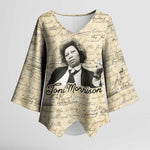 Toni Morrison Kimono Sleeve Blouse Handwritten Manuscript Powerful Portrait with Feather Pen Quote - African Pride