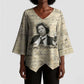 Toni Morrison Kimono Sleeve Blouse Handwritten Manuscript Powerful Portrait with Feather Pen Quote - African Pride