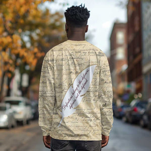 Toni Morrison Long Sleeve Shirt Handwritten Manuscript Powerful Portrait with Feather Pen Quote - African Pride