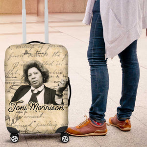 Toni Morrison Luggage Cover Handwritten Manuscript Powerful Portrait with Feather Pen Quote - African Pride