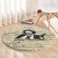 Toni Morrison Round Carpet Handwritten Manuscript Powerful Portrait with Feather Pen Quote - African Pride