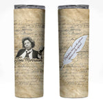 Toni Morrison Skinny Tumbler Handwritten Manuscript Powerful Portrait with Feather Pen Quote - African Pride