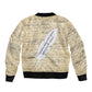 Toni Morrison Sleeve Zip Bomber Jacket Handwritten Manuscript Powerful Portrait with Feather Pen Quote - African Pride