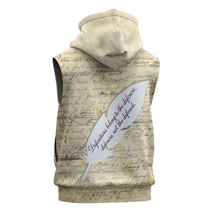 Toni Morrison Sleeveless Hoodie Handwritten Manuscript Powerful Portrait with Feather Pen Quote - African Pride