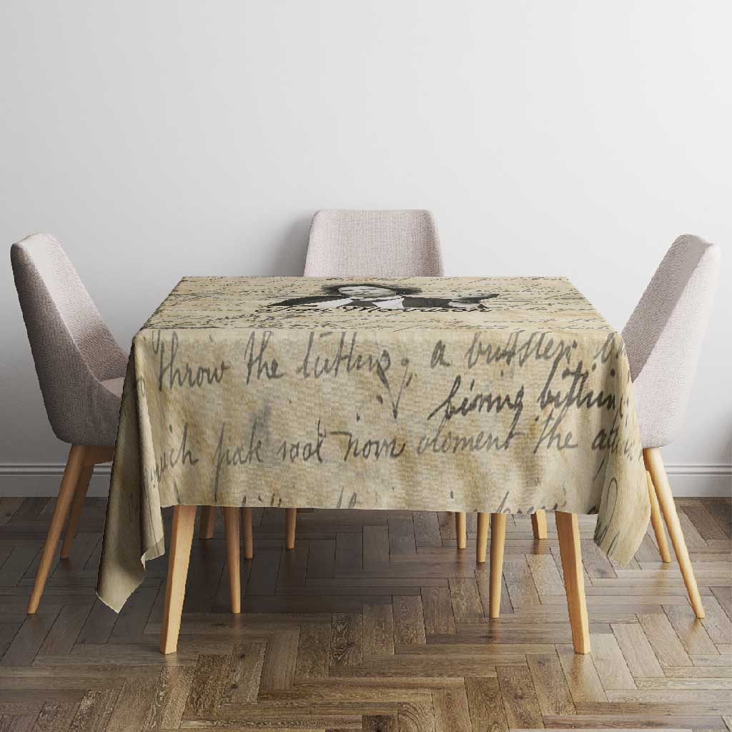 Toni Morrison Tablecloth Handwritten Manuscript Powerful Portrait with Feather Pen Quote - African Pride