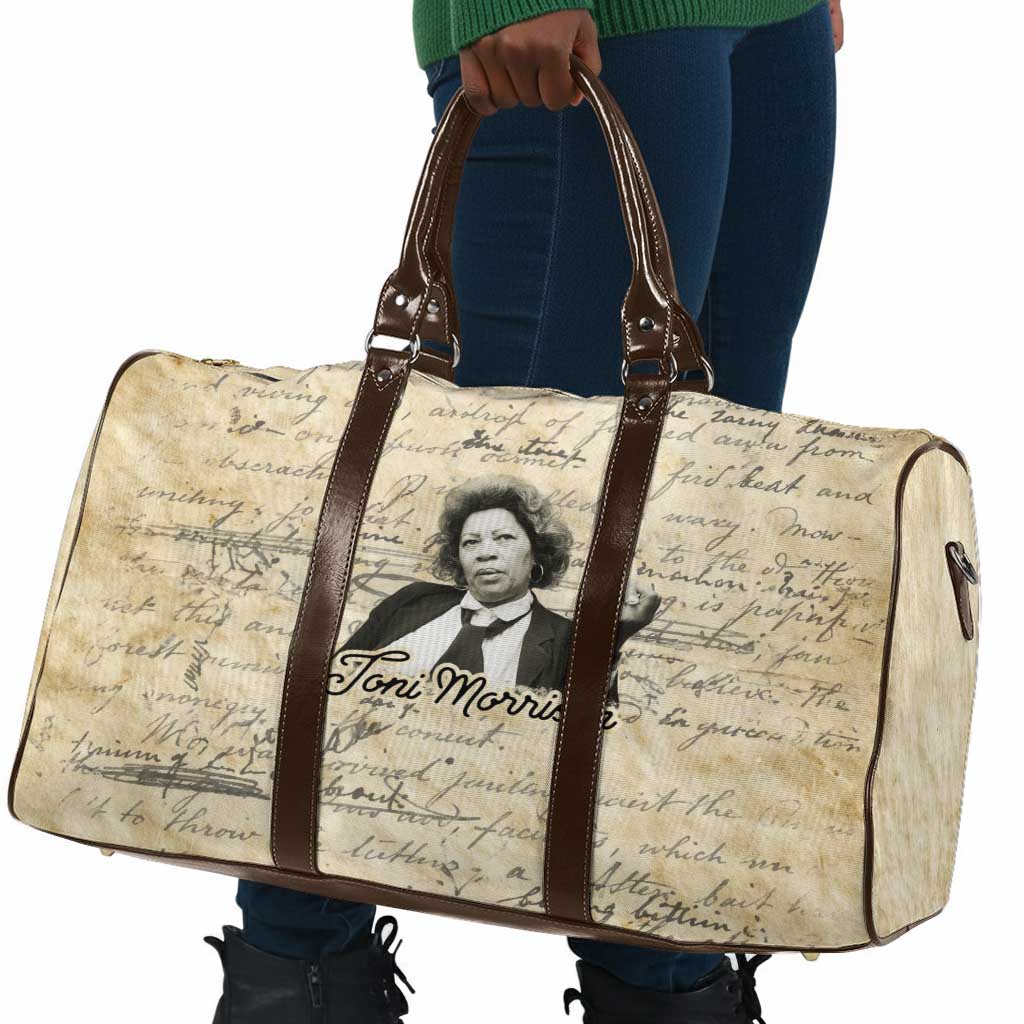 Toni Morrison Travel Bag Handwritten Manuscript Powerful Portrait with Feather Pen Quote - African Pride