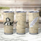 Toni Morrison Tumbler Cup Handwritten Manuscript Powerful Portrait with Feather Pen Quote - African Pride