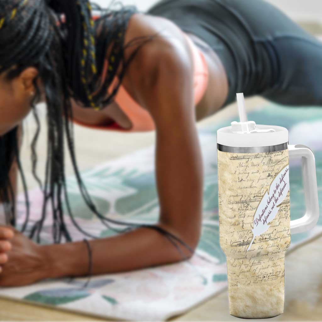 Toni Morrison Tumbler With Handle Handwritten Manuscript Powerful Portrait with Feather Pen Quote - African Pride