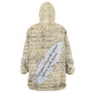 Toni Morrison Wearable Blanket Hoodie Handwritten Manuscript Powerful Portrait with Feather Pen Quote - African Pride