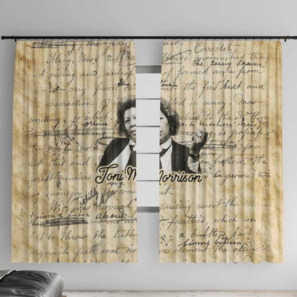 Toni Morrison Window Curtain Handwritten Manuscript Powerful Portrait with Feather Pen Quote - African Pride
